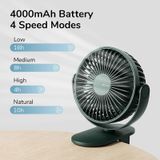  Quạt Kẹp Đa Năng JISULIFE FA29A Cao Cấp Mát 360 Độ 4000mAh 