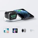  Đế sạc nhanh không dây 2in1 CHOETECH T317 Fast Wireless Charger with Stand for Apple Watch (MFi Certified) 