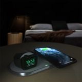  Đế sạc nhanh không dây 2in1 CHOETECH T317 Fast Wireless Charger with Stand for Apple Watch (MFi Certified) 