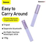  Gậy Selfie Tripod tích hợp Remote chụp hình bluetooth Baseus Traveler Bluetooth Tripod Selfie Stick (3 in1 Selfie/Video/Streaming/Tripod Stick, 10m Bluetooth Remote Control) 