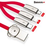  Cáp sạc và truyền dữ liệu tốc độ cao Baseus Rapid Series 3-in-1 LV468 ( USB Type A to USB Type C/ Micro USB/ Lightning  Fast Charging & Sync Data Cable) 