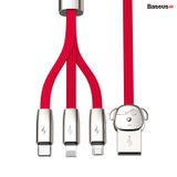  Cáp 3 trong 1 tiện dụng Baseus Rapid Series 3-in-1 cable 1.2m (Lightning - Micro - Type C, 3A, 1.2m) 