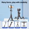  Gậy chụp ảnh tích hợp Tripod cho Điện thoại/ Máy ảnh RTAKO C03 Octopus Extendable Tripod Selfie Stick (with Detachable Phone Holder) 