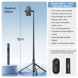  Gậy chụp ảnh tích hợp Tripod chân tự bung RTAKO RZP001 AB226 (Xoay 720°, 1.7m) 