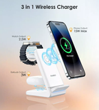  Đế Sạc Không Dây Từ Tính Qi 4-in-1 Choetech T608 15W (Detachable Watch Charger) 