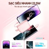  Sạc dự phòng Joyroom Jelly Series 22.5W tích hợp 2 dây sạc Type-C+Lightning (10000mAh/20000mAh) 