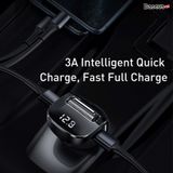  Tẩu sạc đa năng tích hợp phát nhạc từ USB dùng cho xe ô tô Baseus Streamer F40 AUX/FM Wireless MP3 Car Charger (3A, 2 Port, Bluetooth 5.0, Lossless Sound Effects, LED, AUX/FM Transmiter) 