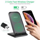  Đế sạc nhanh không dây 10W kiêm giá đỡ điện thoại CHOETECH T555 -S 10W Fast Wireless Charging Stand (2Coils) 