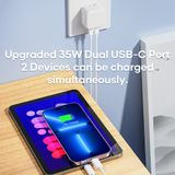  Củ Sạc Nhanh C+C ROCK T58 35W (Dual Type-C Port) 