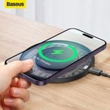  Đế Sạc Nhanh Không Dây Baseus Simple 2 Wireless Charger 15W Qi Cho iPhone Samsung Xiaomi Huawei LG Airpods (Kèm Cáp C To C 24W 12V/2A) 