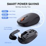  Chuột không dây Bluetooth & 2.4GHz Baseus F01B Tri-Mode Wireless Mouse Baby cho Laptop/Macbook/iPad/Tablet (1600dpi, 3 in 1 Wireless Mode 2.4GHz/Bluetooth 5.0/BT3.0) 