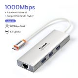  Hub Mở Rộng Baseus PortalJoy Series 4-Port Dùng Cho Laptop Macbook Smartphone (HUB USB 3.0 RJ45 1000Mbps) 