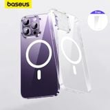  Ốp Lưng Tích Hợp MagSafe Baseus Crystal Series Magnetic Phone Case for iP 14 Plus (With all-tempered-glass screen protector and cleaning kit) 