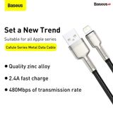  Cáp sạc nhanh, siêu bền Baseus Cafule Metal Series Lightning dùng cho iPhone/ iPad (2.4A, USB A to Lightning Fast charge Cable ) 