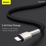  Cáp sạc nhanh, siêu bền Baseus Cafule Metal Series Lightning dùng cho iPhone/ iPad (2.4A, USB A to Lightning Fast charge Cable ) 