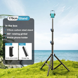  Tripod cho điện thoại RTAKO RLD-001 Matte Carbon Steel (1.7m, Xoay 360°) 