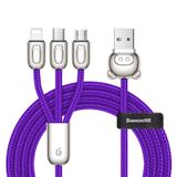  Cáp sạc và truyền dữ liệu tốc độ cao Baseus Three Little Pigs 3-in-1 USB Cable ( USB Type A to USB Type C/ Micro USB/ Lightning  3.5A Fast Charging & Sync Data Cable) 