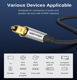  Dây cáp audio quang chất lượng cao VENTION BAV (2M, Optical Fiber Braided Audio) 