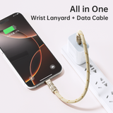  Cáp Sạc Nhanh C to C/C to Lightning Tích Hợp Dây Đeo Chống Rớt Điện Thoại ROCK R15 60W/27W (30CM, 3A, Nylon Braided) 
