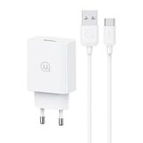 Combo Củ Sạc Nhanh USAMS CC083 18W (QC3.0, Kèm Cáp Micro USB/Lightning/Type-C) 