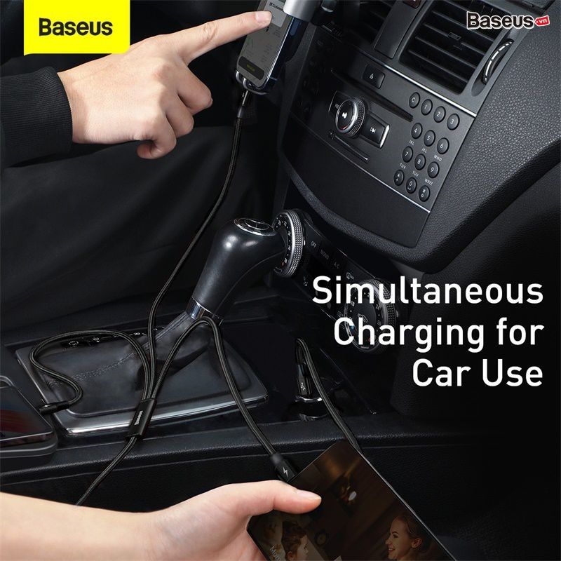  Cáp sạc 3 đầu Baseus Rapid Series 3-in-1 PD 20W (Type C to Type C / Lightning/ Micro USB, Fast Charging  Data Cable ) 