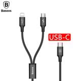 Cáp sạc và truyền dữ liệu tốc độ cao Baseus Rapid Series Type C LV216 tích hợp 2 đầu kết nối Android và iPhone (Type C to Lightning  Micro USB , 1.2M, 3A) 