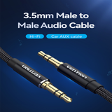  Dây cáp âm thanh chất lượng cao AUX Audio 3.5 VENTION BAWBF (Cotton Braided, 1M, AUX Cable 3.5mm) 