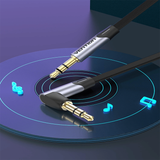  Dây cáp âm thanh chất lượng cao AUX Audio 3.5 VENTION Right Angle BANHF (Flat cable, 1M, AUX Cable 3.5mm) 