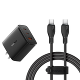 Củ Sạc Nhanh Baseus Cube Pro Fast Charger 2C+U 65W (Kèm Cáp Baseus Pudding Series C to C 100W) 