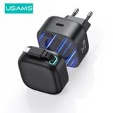  Củ Sạc Nhanh USAMS GaN Charger 35W Type C PD Fast Phone Charger Built in Quick Charge Cable 