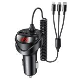  Tẩu Sạc Xe Hơi USAMS US-CC119 C22 Dual USB 3.4A Car Charger (With Cable 3 IN 1) 
