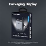  Pin Dự Phòng VENTION 10000mAh 35W (Digital Dislplay, With Type-C Built-in Cable) 