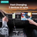  Tẩu Sạc Dành Cho Ô Tô USAMS CC219 C41 PD 30W (with Type-C / 8-Pin Cable) 
