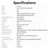  HUB Kết Nối Đa Năng 8-in-1 VENTION TGU (Type-C to HDMI 4K@60Hz, Type-C 3.2 Gen1, USB3.0, USB2.0, RJ45 GbE, SD, TF, PD100W) 