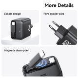  Bộ Sạc Nhanh Tích Hợp Cáp Dây Rút USAMS CC233 20W GaN Charger PD3.0+QC3.0 