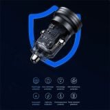  Tẩu Sạc Nhanh Dùng Trên Ô Tô USAMS C35 Hợp Kim Nhôm Trong Suốt U+C 45W 