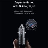  Tẩu Sạc Dành Cho Ô Tô USAMS CC176 C36 95W (USB-A + Type-C, Transparent, with Light) 