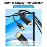 Cáp Chuyển HDMI to DisplayPort 4K VENTION ABJ (4K@60Hz, 18Gbps, With USB Power Port) 