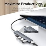  HUB Chuyển Data Tốc Độ Cao 5in1 USB3.2 Gen2 VENTION CKH (USB-C to USB 3.2 Gen 2 Type-A x 4, 10Gbps Data speed, 5V/3A PD Support) 