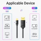  Cáp Chuyển Mini DisplayPort to DisplayPort1.2 VENTION HAA (Thunderbolt 2, 21.6Gbps, 4K@60Hz) 