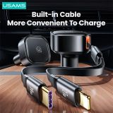  Tẩu Sạc Dành Cho Ô Tô USAMS CC219 C41 PD 30W (with Type-C / 8-Pin Cable) 