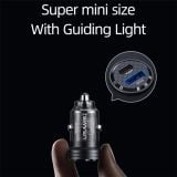  Tẩu Sạc Dành Cho Ô Tô USAMS CC175 C35 45W (Transparent, USB-A + Type-C, with Light) 