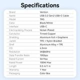  Cáp Sạc Nhanh C to C VENTION TRG 100W (4K@60Hz, USB3.2 Gen2, 10Gbps, 5A) 