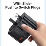  Bộ Sạc Nhanh Du Lịch Đa Năng 2C+U USAMS CC199 T62 GaN 65W (EU/UK/AU/US) 