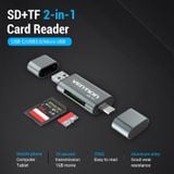  Đầu Đọc Thẻ Nhớ OTG 2 in 1 Type C/Micro USB/USB 3.0 to SD/TF VENTION CCH (5Gbps) 