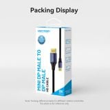  Cáp Chuyển Mini DisplayPort sang DisplayPort 8K VENTION HCF (8K@60Hz/4K@144Hz, HDR, 32.4Gbps Bandwidth, Bi-Direction, Cotton Braided) 