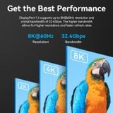  Cáp Chuyển Mini DisplayPort sang DisplayPort 8K VENTION HCF (8K@60Hz/4K@144Hz, HDR, 32.4Gbps Bandwidth, Bi-Direction, Cotton Braided) 