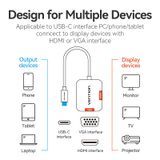  Bộ Chuyển Đổi USB-C to HDMI/VGA 4K VENTION TDI (4K@30Hz) 