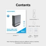  HUB Mở Rộng Đa Năng 15-in-1 VENTION TPU (C to DP/HDMI x 2/USB 3.2 Gen 2 Type-C/USB 3.2 Gen 2 Type-A x 2/USB 3.2 Gen 1 Type-C/USB 3.0/USB 2.0 x 2/RJ45/SD/TF/3.5mm TRRS/PD, MST Support) 