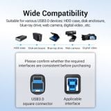  Cáp Chuyển Data Tốc Độ Cao Type-C to USB-B 3.0 VENTION CQV (2A, 5Gbps) 